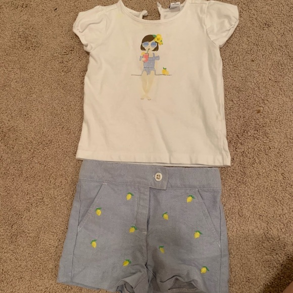 Janie & Jack matching top and short lemons 2T - Picture 1 of 5